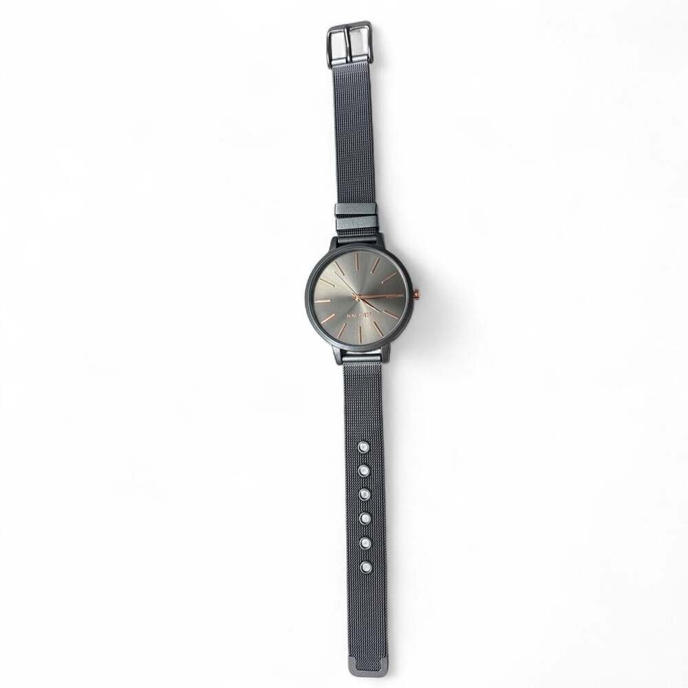Nine West Gunmetal Mesh Strap Quartz Watch NW/2356